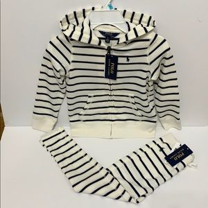 NWT! Ralph Lauren 2 piece girls sweat suit, size 5